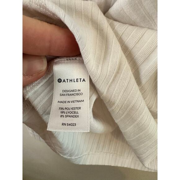 Athleta Womens White Essence Ribbed Turtleneck Work Travel Athleisure Size Small - Picture 5 of 7